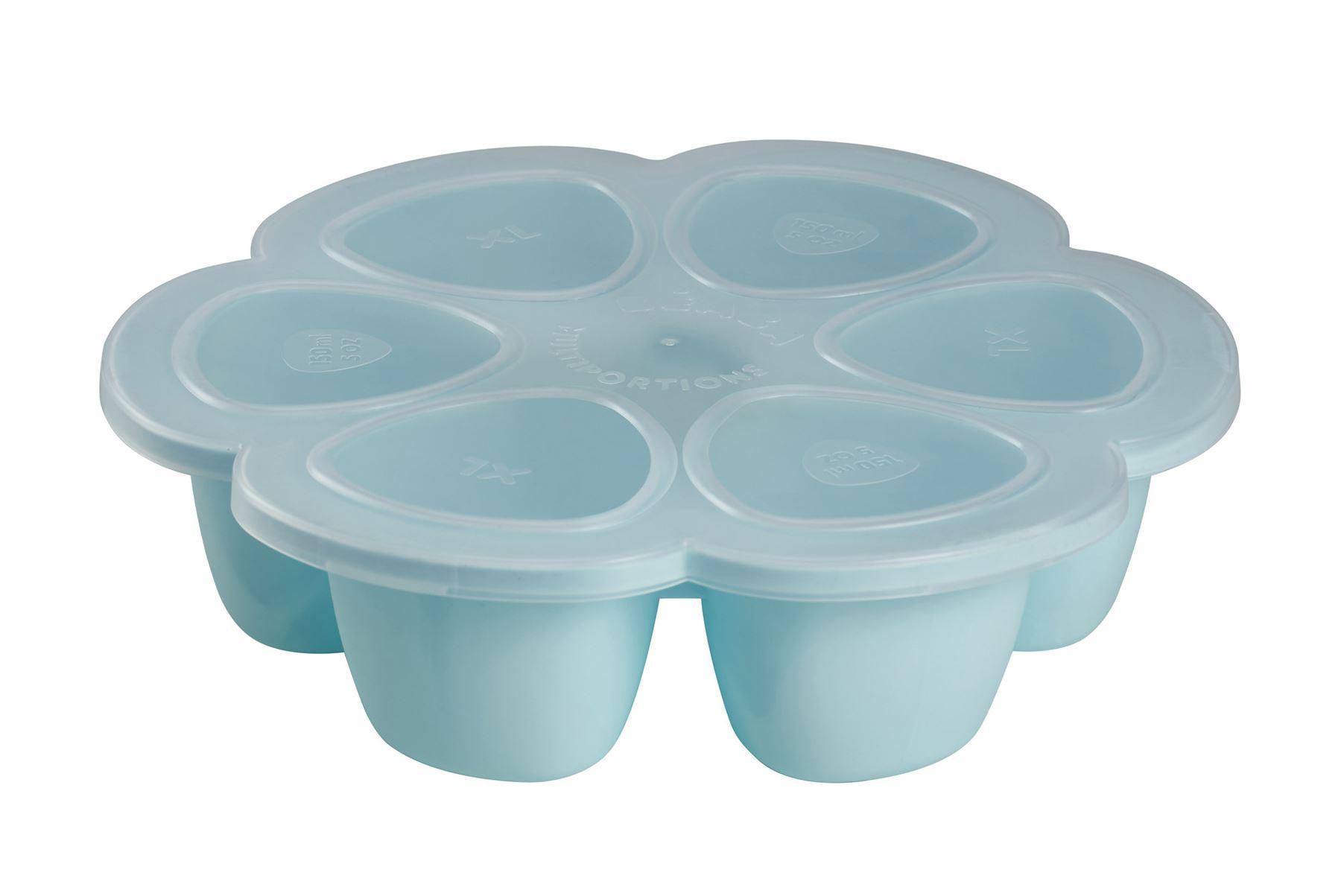 BEABA SILIKONINIS KŪDIKIO MAISTO KONTEINERIS MULTIPORTIONS, XL (6x150 ML), Mėlynas