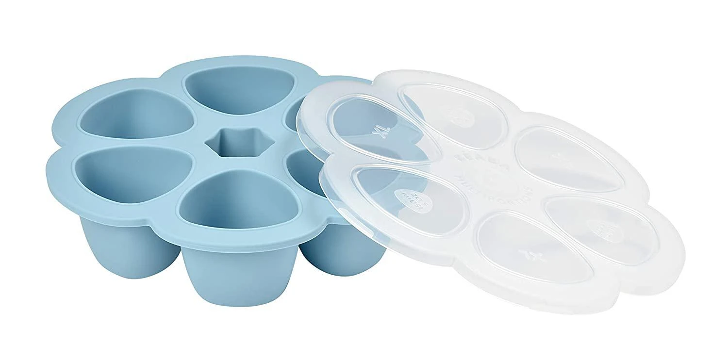 BEABA SILIKONINIS KŪDIKIO MAISTO KONTEINERIS MULTIPORTIONS, (6x90 ML), Mėlynas