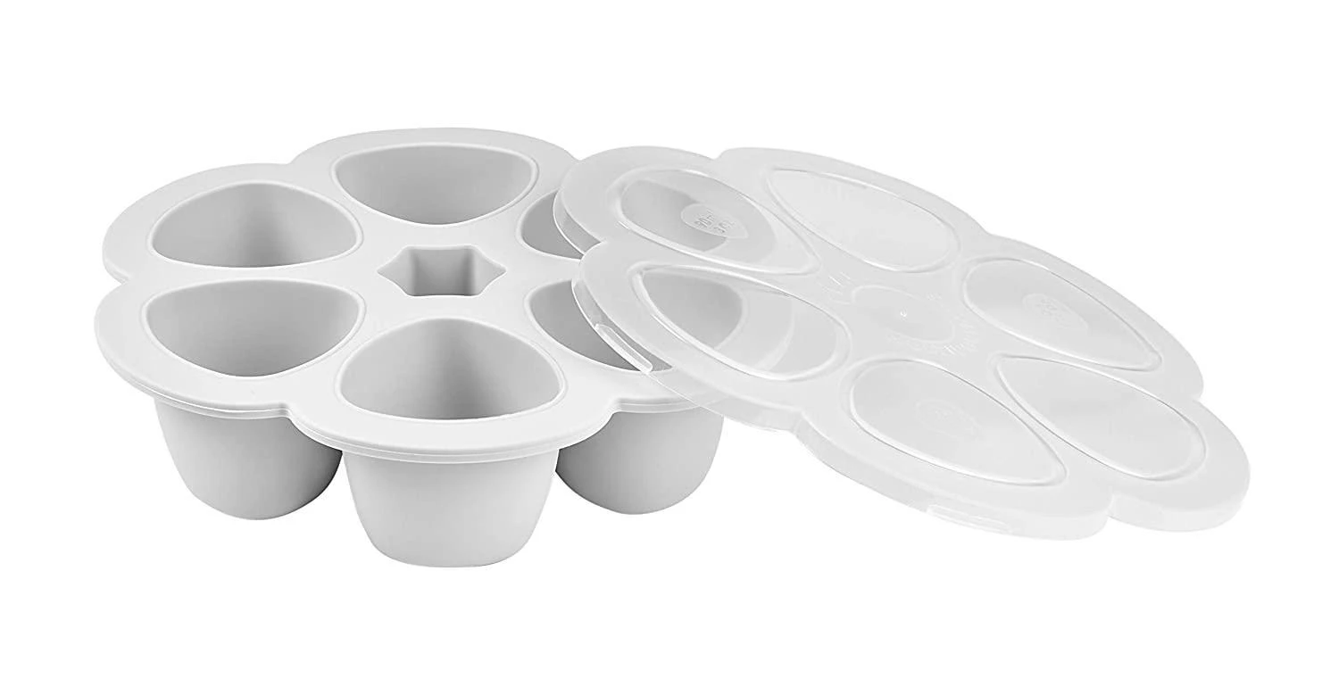 BEABA SILIKONINIS KŪDIKIO MAISTO KONTEINERIS MULTIPORTIONS, (6x90 ML), LIGHT MIST