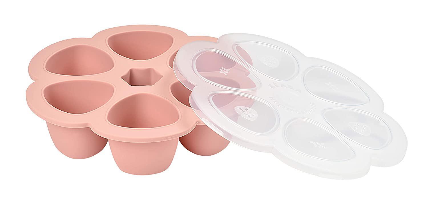 BEABA SILIKONINIS KŪDIKIO MAISTO KONTEINERIS MULTIPORTIONS, XL (6x150 ML), Rožinis