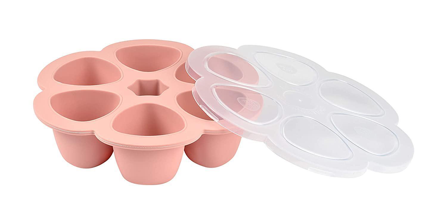 BEABA SILIKONINIS KŪDIKIO MAISTO KONTEINERIS MULTIPORTIONS, (6x90 ML), OLD Rožinis