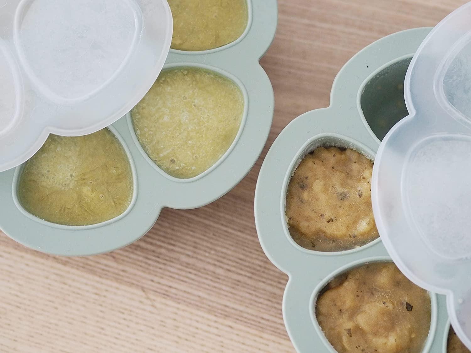 BEABA SILIKONINIS KŪDIKIO MAISTO KONTEINERIS MULTIPORTIONS 6x90 ML SAGE Žalias
