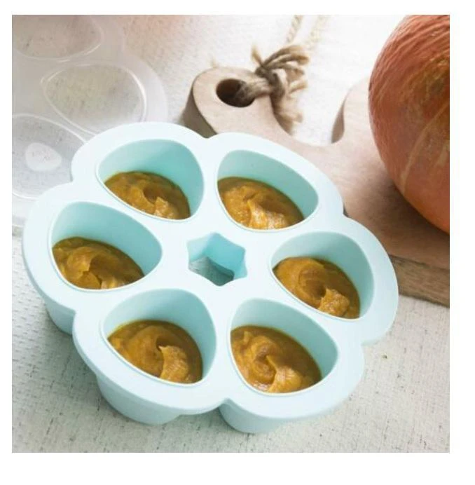 BEABA SILIKONINIS KŪDIKIO MAISTO KONTEINERIS MULTIPORTIONS, (6x90 ML), Mėlynas