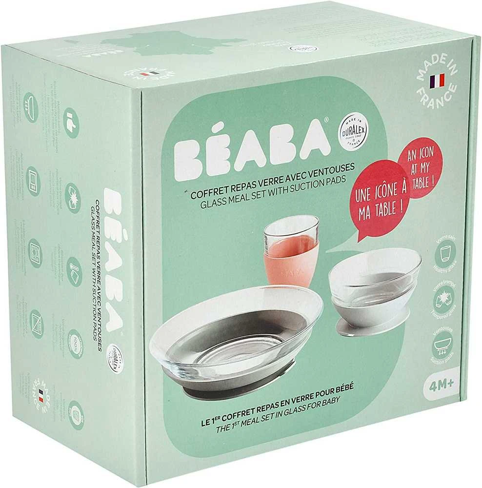 BEABA STIKLINIS 3 VNT. PIETŲ RINKINYS, EUCALYPTUS Žalias