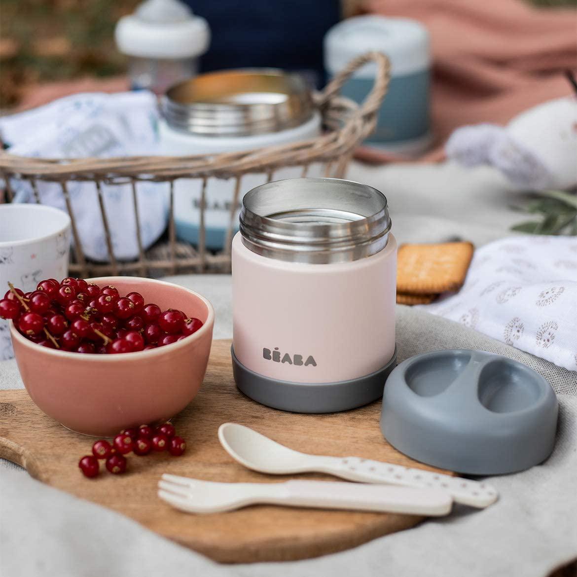 Beaba Thermo maisto indelis, 300 ml, spalva: tamsiai pilka/šviesiai rožinė