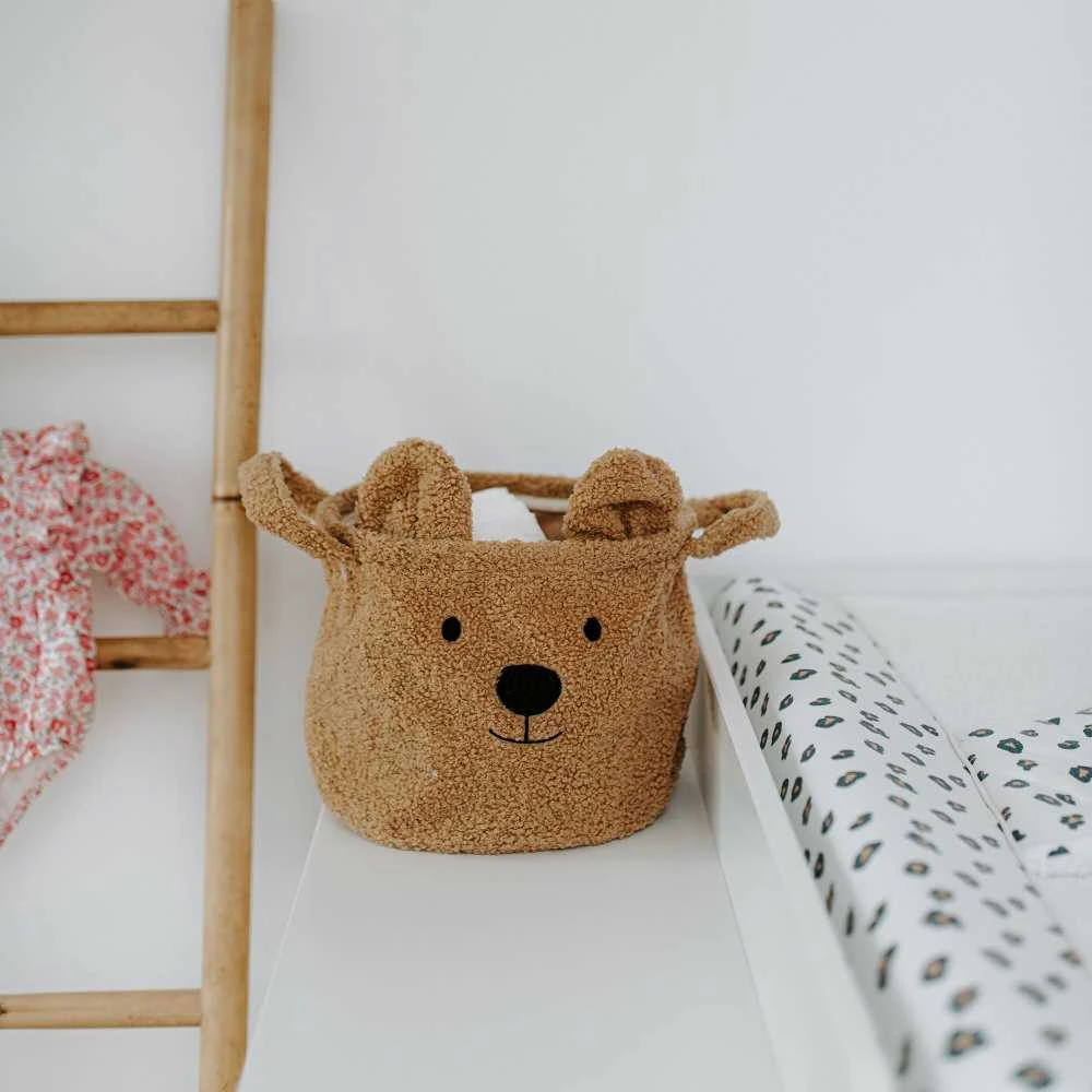 CHILDHOME DAIKTŲ IR ŽAISLŲ LAIKYMO KREPŠYS 25X20X20 CM, TEDDY BEIGE