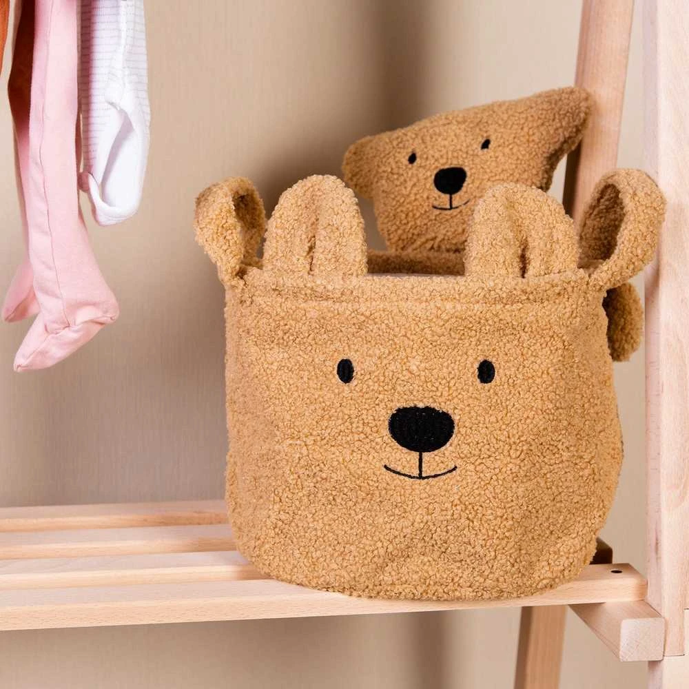 CHILDHOME DAIKTŲ IR ŽAISLŲ LAIKYMO KREPŠYS 25X20X20 CM, TEDDY BEIGE