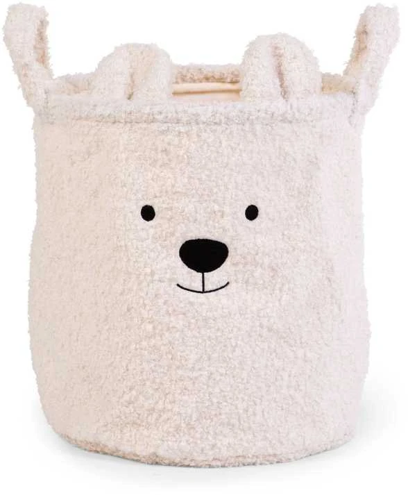 CHILDHOME DAIKTŲ IR ŽAISLŲ LAIKYMO KREPŠYS 30X30X30 CM, TEDDY OFF Baltas