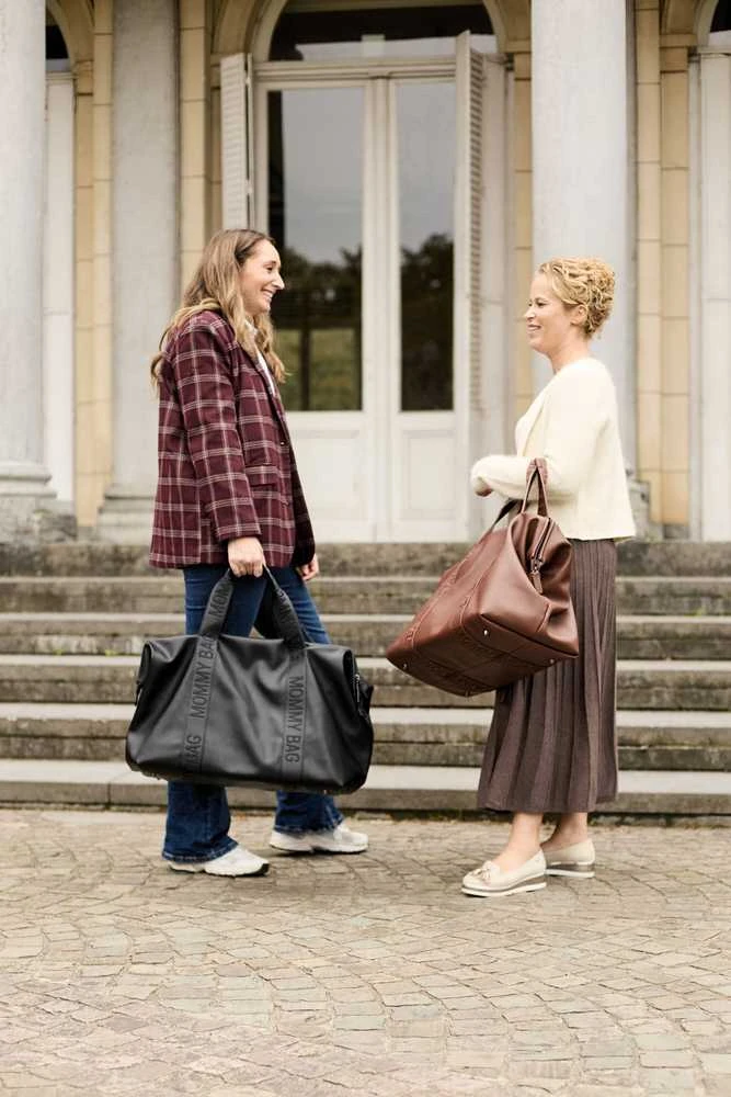 CHILDHOME DIDELIS MAMOS REIKMENŲ KREPŠYS MOMMY BAG, SIGNATURE - VEGAN LEATHER - Juodas