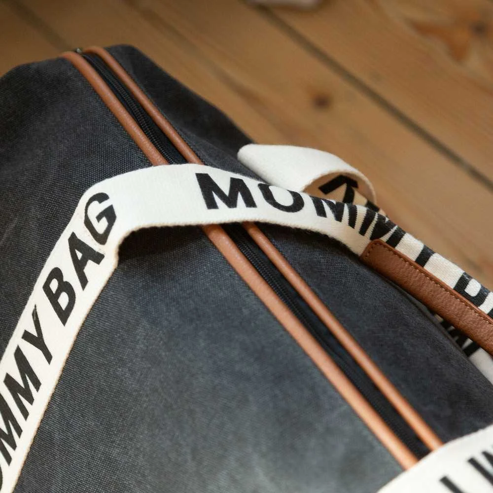 CHILDHOME DIDELIS MAMOS REIKMENŲ KREPŠYS MOMMY BAG SIGNATURE, CANVAS – Juodas