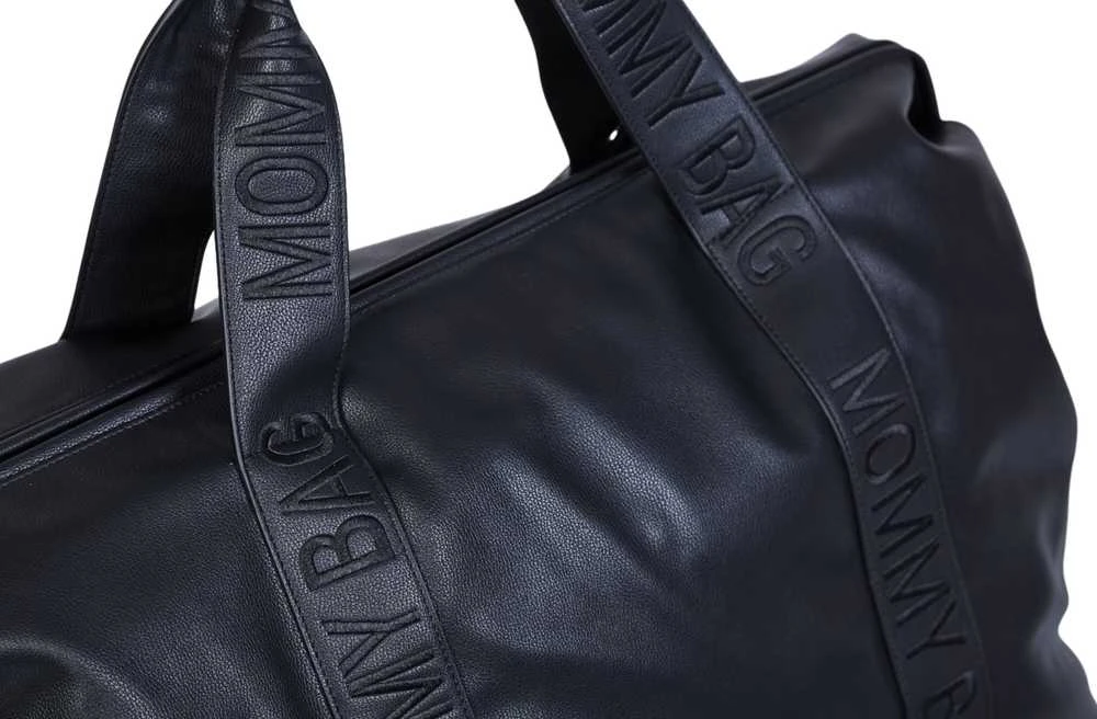 CHILDHOME DIDELIS MAMOS REIKMENŲ KREPŠYS MOMMY BAG, SIGNATURE - VEGAN LEATHER - Juodas