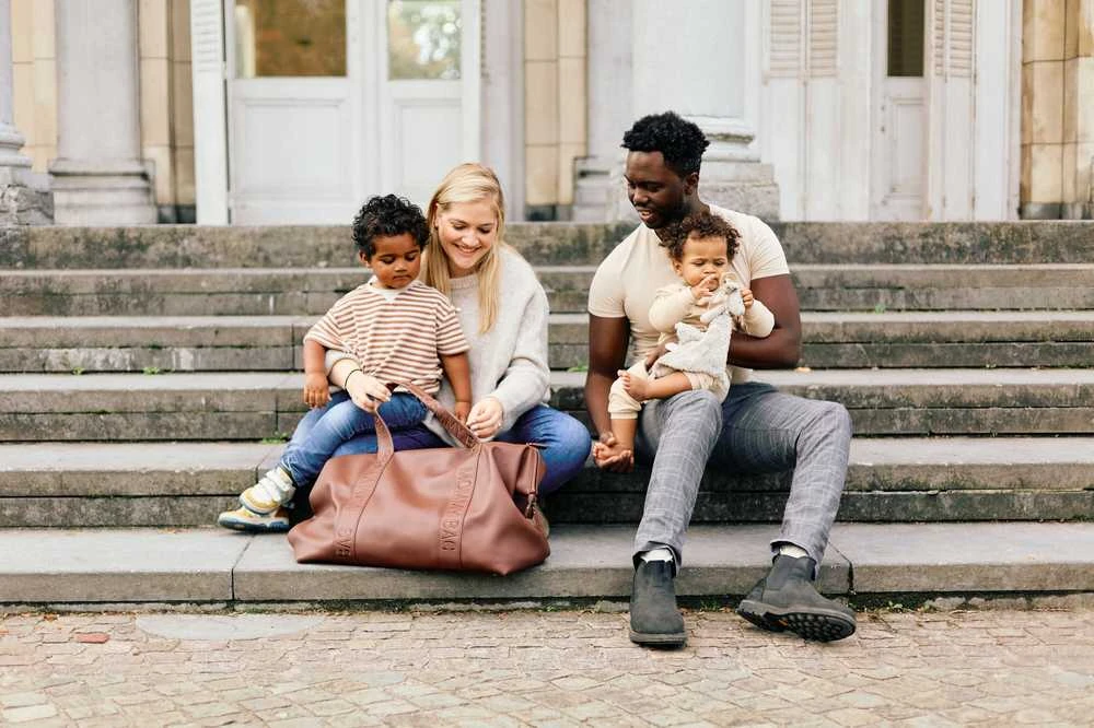 CHILDHOME DIDELIS MAMOS REIKMENŲ KREPŠYS MOMMY BAG, SIGNATURE - VEGAN LEATHER - DARK BROWN