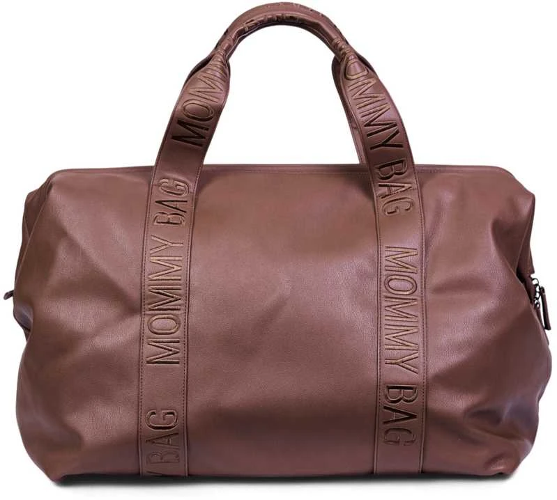 CHILDHOME DIDELIS MAMOS REIKMENŲ KREPŠYS MOMMY BAG, SIGNATURE - VEGAN LEATHER - DARK BROWN