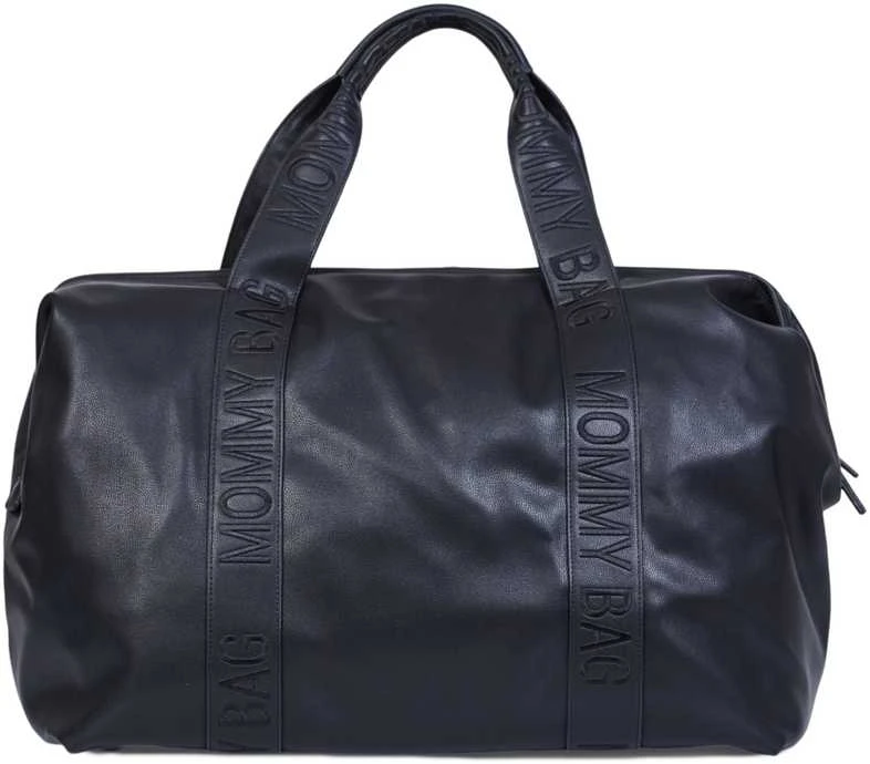 CHILDHOME DIDELIS MAMOS REIKMENŲ KREPŠYS MOMMY BAG, SIGNATURE - VEGAN LEATHER - Juodas