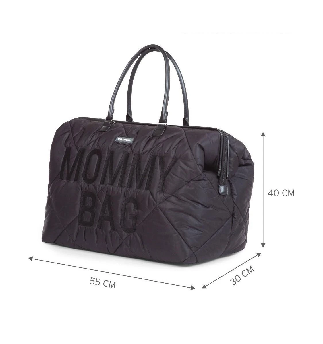 CHILDHOME DIDELIS MAMOS REIKMENŲ KREPŠYS MOMMY BAG, PUFFERED - Juodas