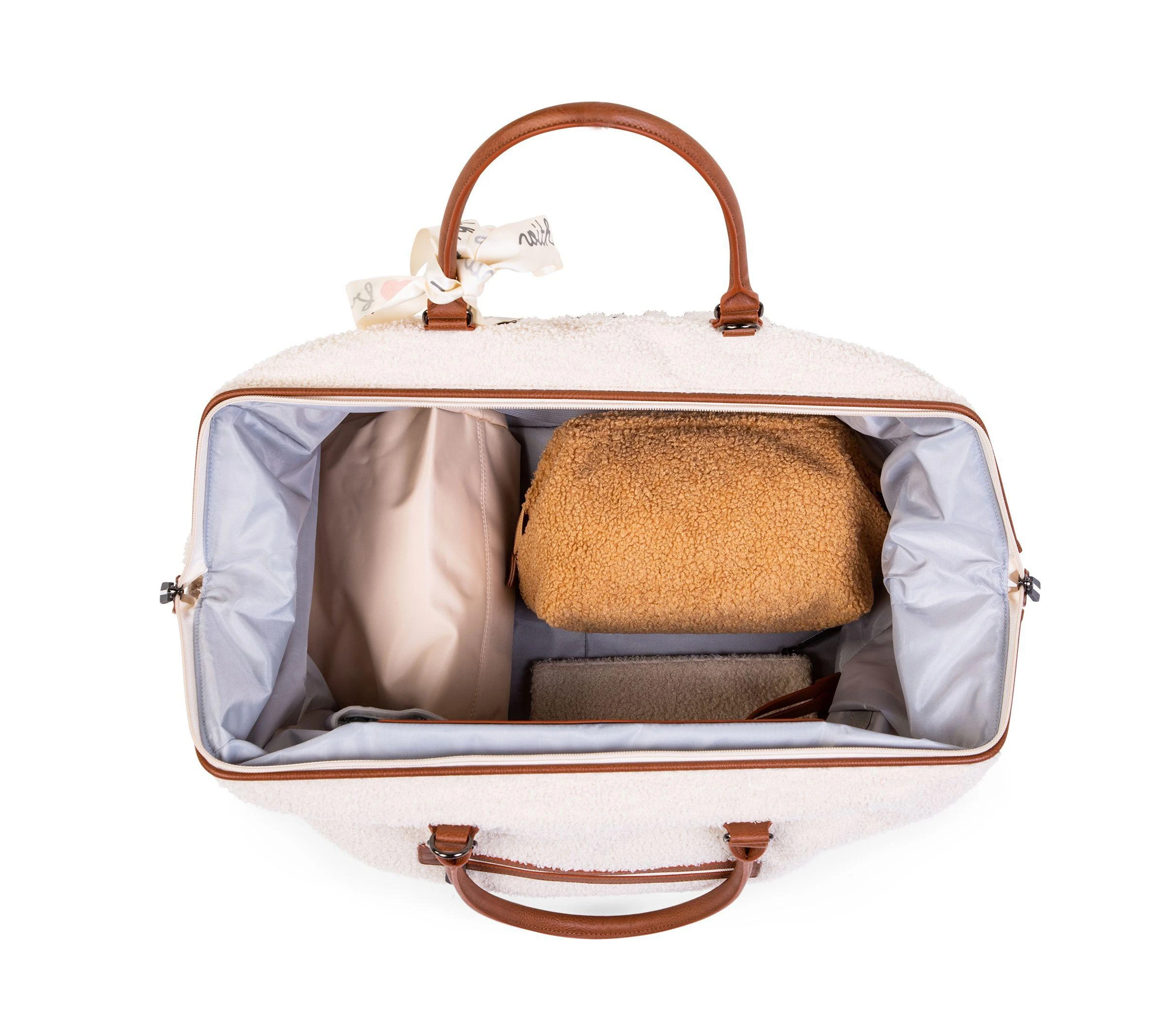 CHILDHOME DIDELIS MAMOS REIKMENŲ KREPŠYS MOMMY BAG, TEDDY OFF Baltas