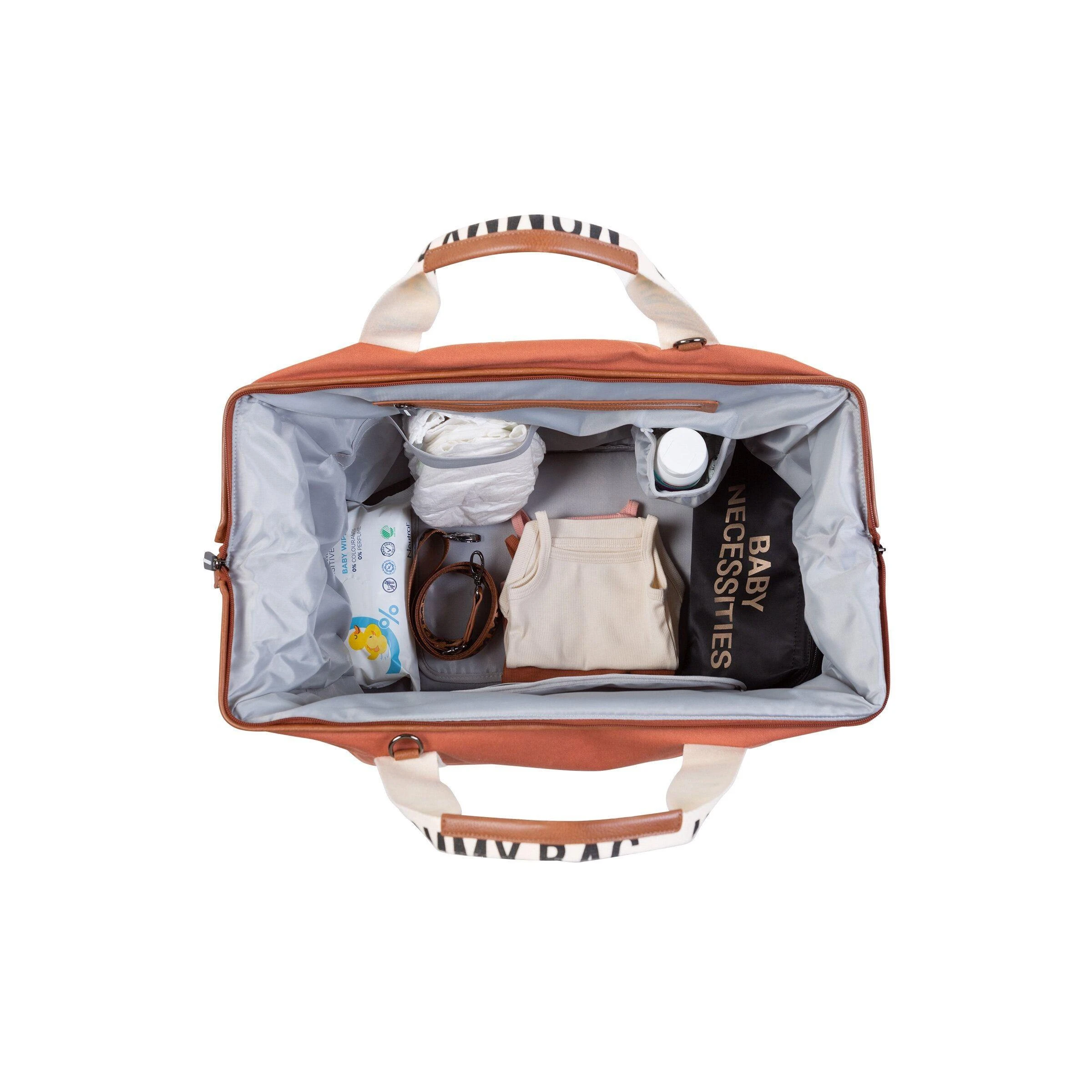 CHILDHOME DIDELIS MAMOS REIKMENŲ KREPŠYS MOMMY BAG SIGNATURE, CANVAS – TERRACOTTA