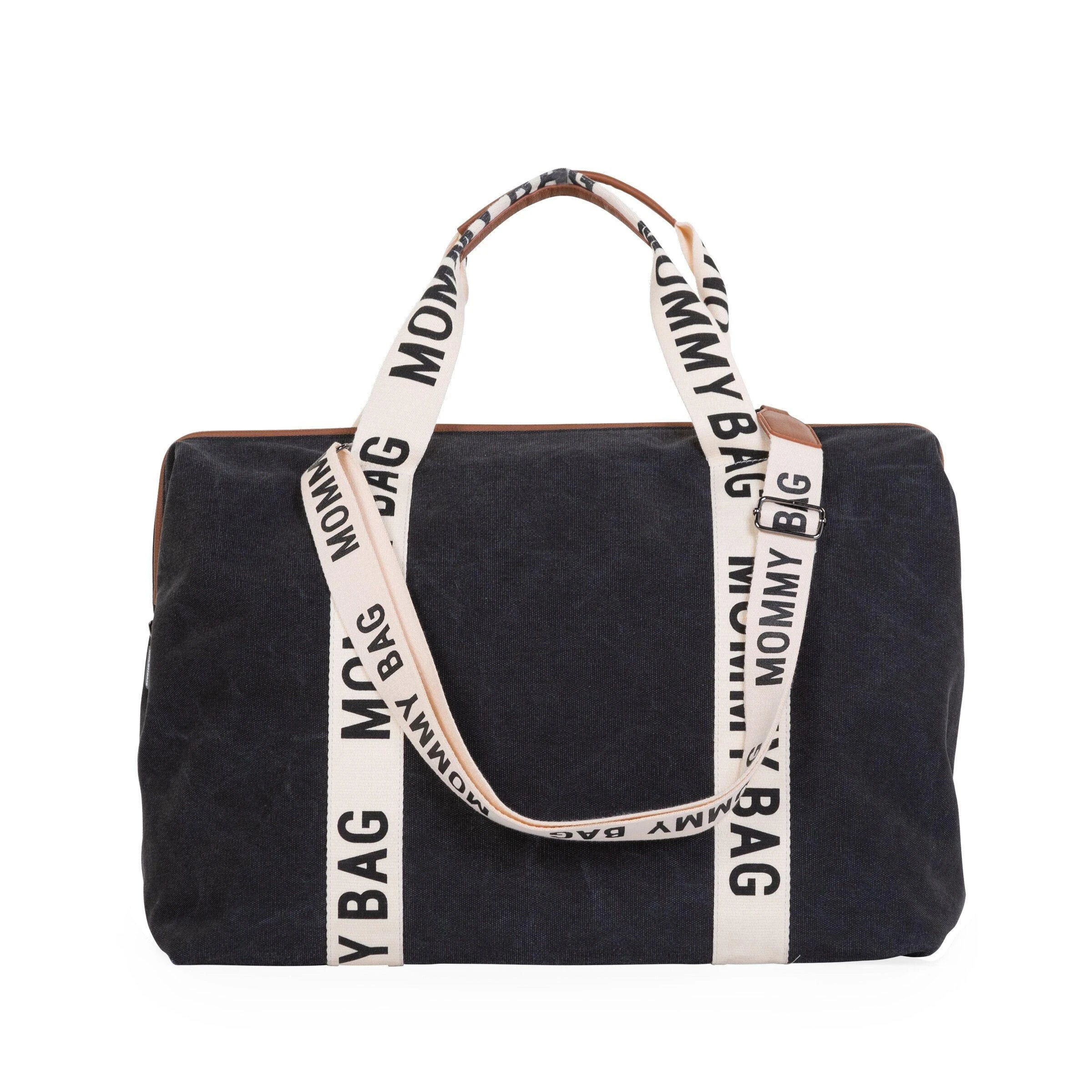 CHILDHOME DIDELIS MAMOS REIKMENŲ KREPŠYS MOMMY BAG SIGNATURE, CANVAS – Juodas