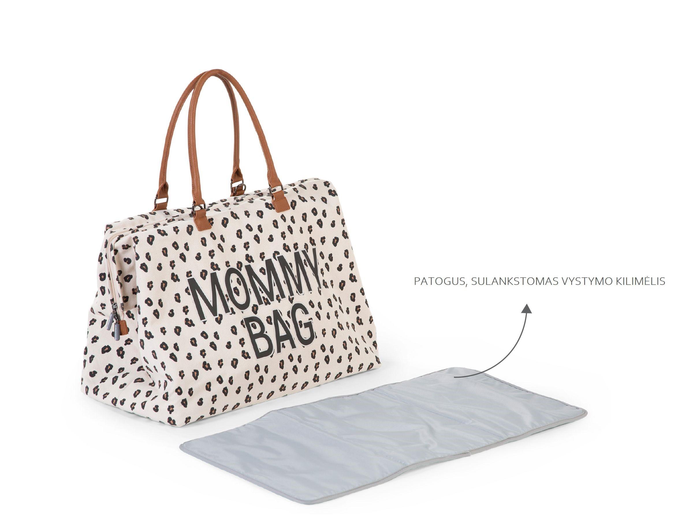CHILDHOME DIDELIS MAMOS REIKMENŲ KREPŠYS MOMMY BAG, LEOPARD