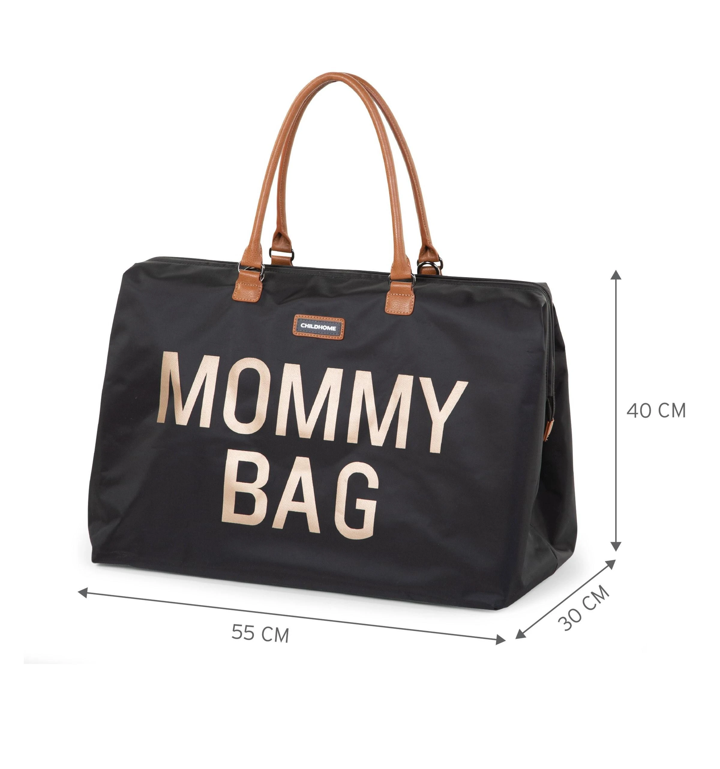 CHILDHOME DIDELIS MAMOS REIKMENŲ KREPŠYS MOMMY BAG, Juodas GOLD