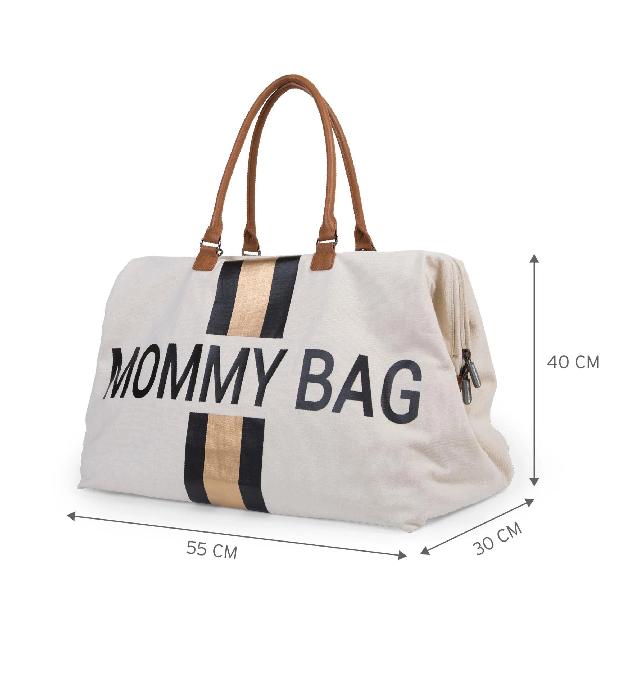 CHILDHOME DIDELIS MAMOS REIKMENŲ KREPŠYS MOMMY BAG, OFF Baltas STRIPES Juodas/GOLD
