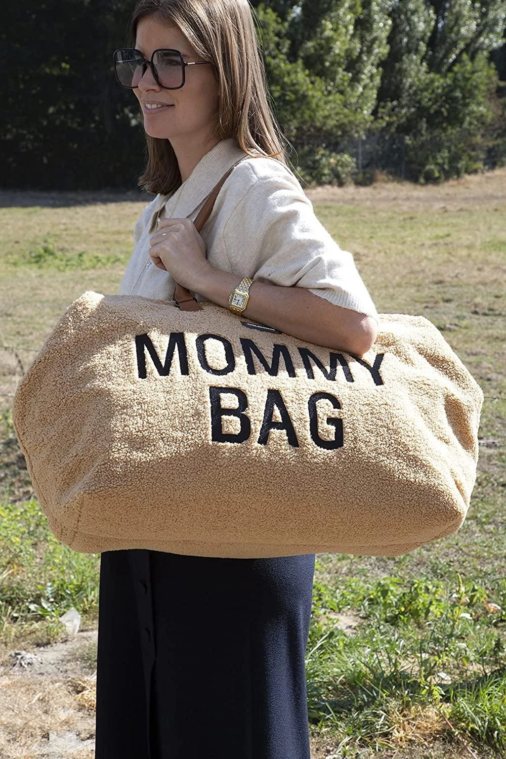 CHILDHOME DIDELIS MAMOS REIKMENŲ KREPŠYS MOMMY BAG, TEDDY BEIGE