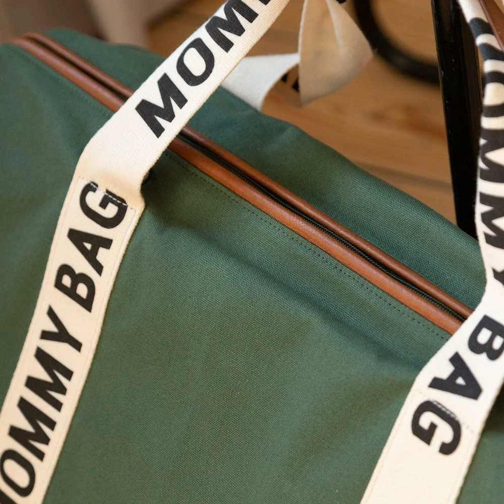 CHILDHOME DIDELIS MAMOS REIKMENŲ KREPŠYS MOMMY BAG SIGNATURE, CANVAS – Žalias