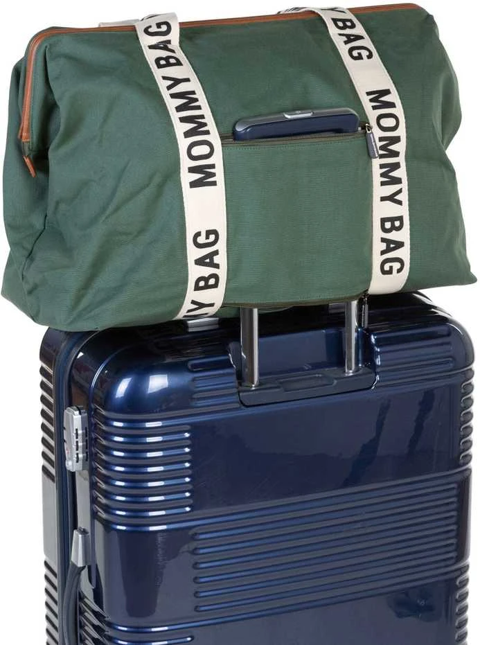 CHILDHOME DIDELIS MAMOS REIKMENŲ KREPŠYS MOMMY BAG SIGNATURE, CANVAS – Žalias