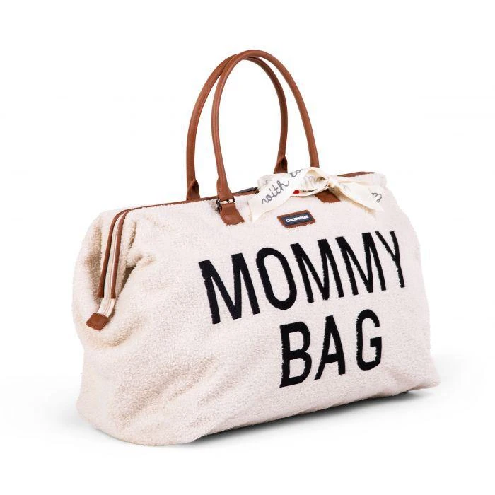 CHILDHOME DIDELIS MAMOS REIKMENŲ KREPŠYS MOMMY BAG, TEDDY OFF Baltas