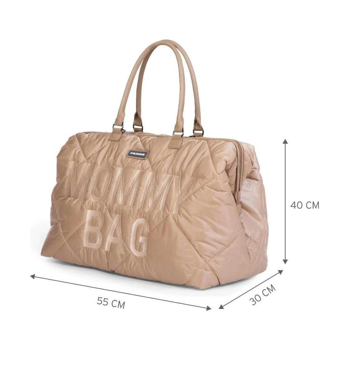 CHILDHOME DIDELIS MAMOS REIKMENŲ KREPŠYS MOMMY BAG, PUFFERED - BEIGE