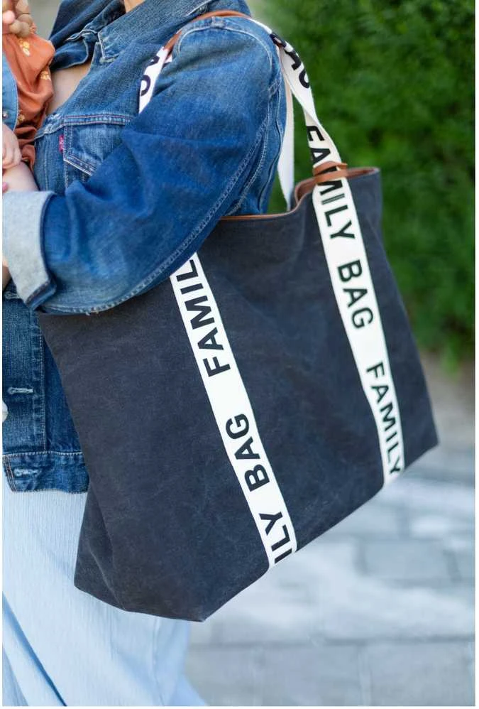 CHILDHOME FAMILY BAG KREPŠYS, SIGNATURE CANVAS Juodas