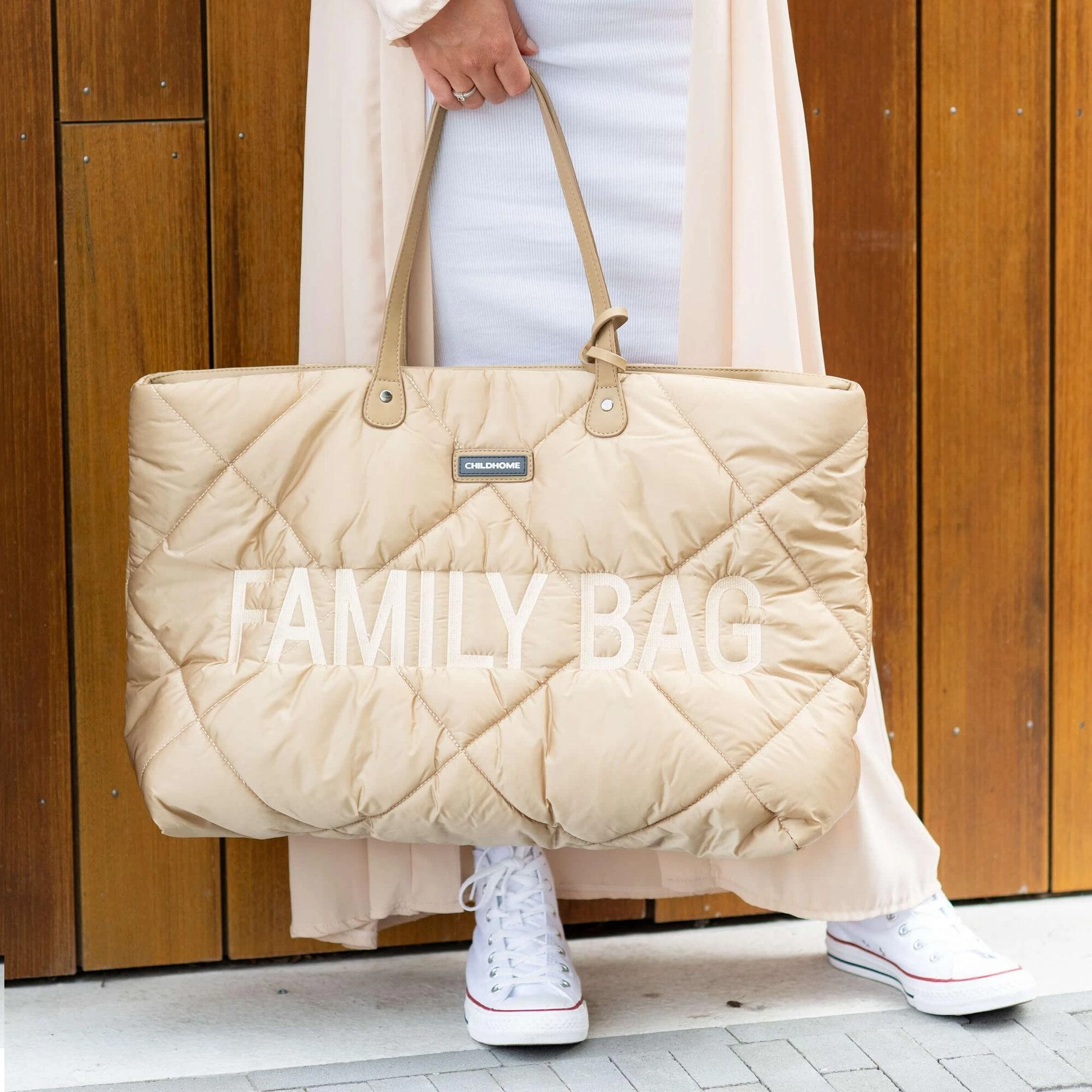 CHILDHOME FAMILY BAG KREPŠYS, PUFFERED BEIGE