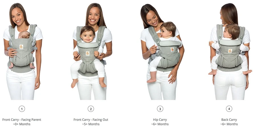 ERGOBABY nešioklė OMNI 360, perlų pilkos spalvos, BCS360GRY