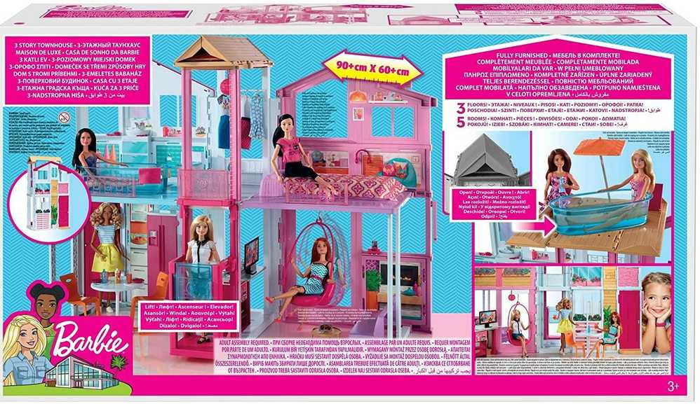 BARBIE barbės namas Malibu (3 aukštų), DLY32