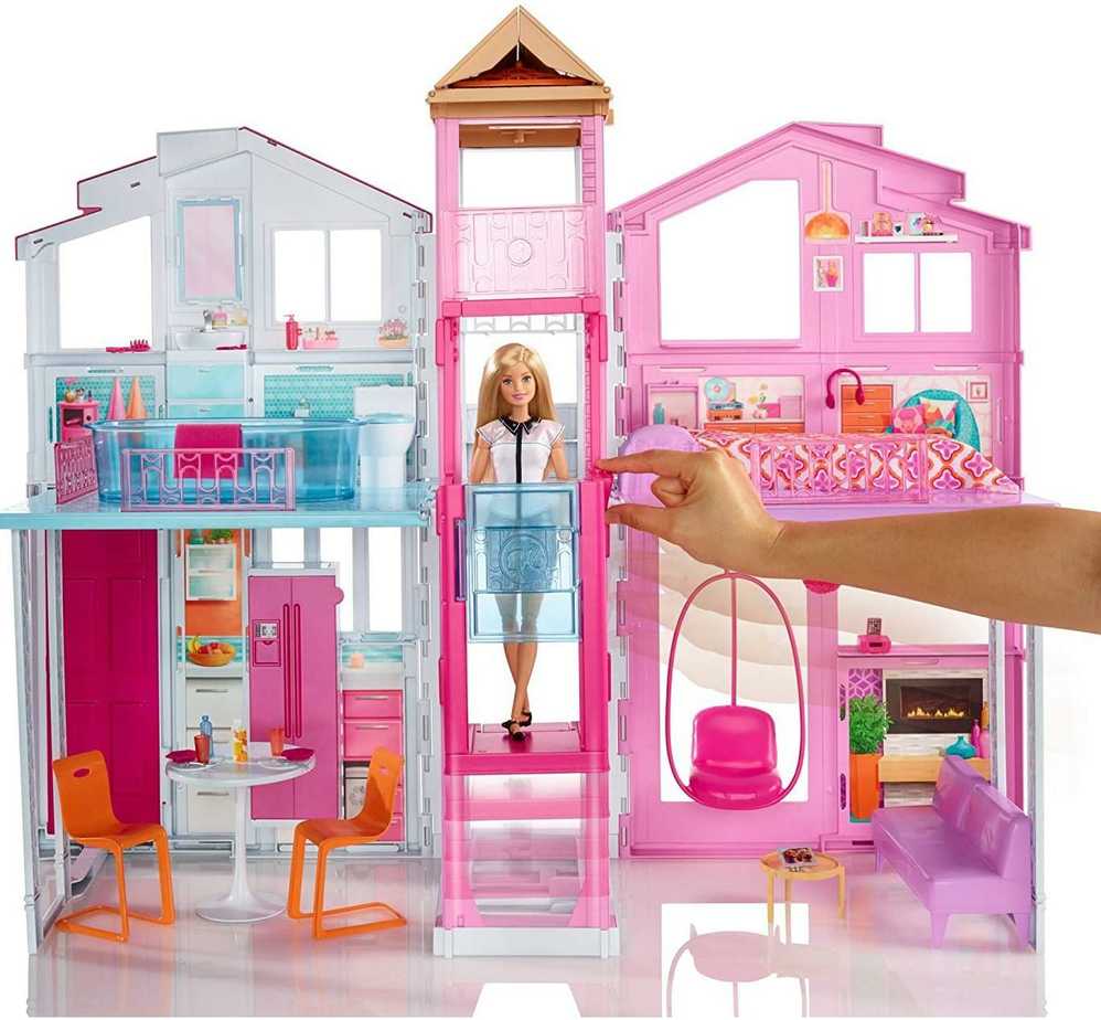 BARBIE barbės namas Malibu (3 aukštų), DLY32
