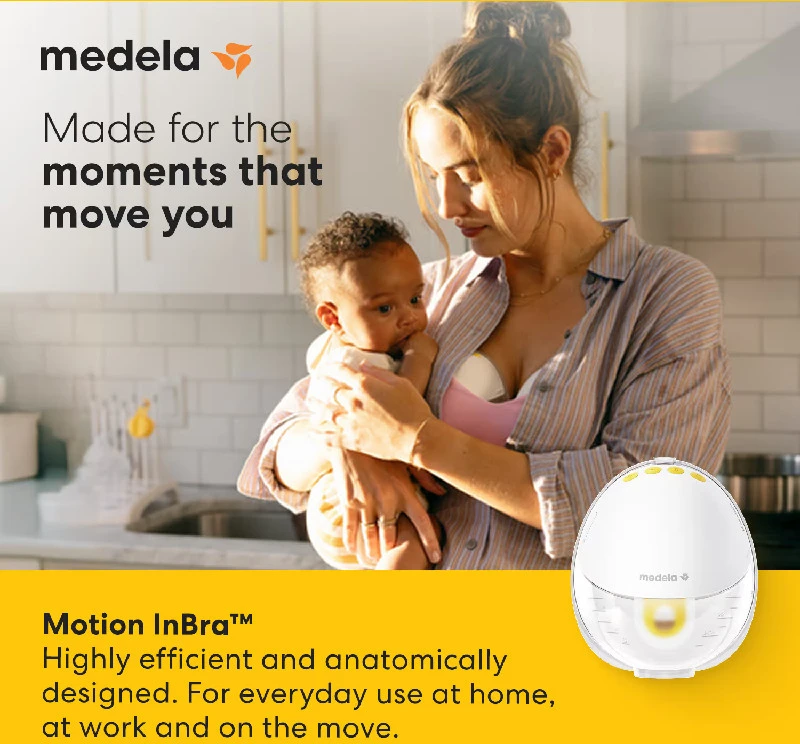 Medela nešiojamas dvigubas elektrinis pientraukis Motion InBra 101047543