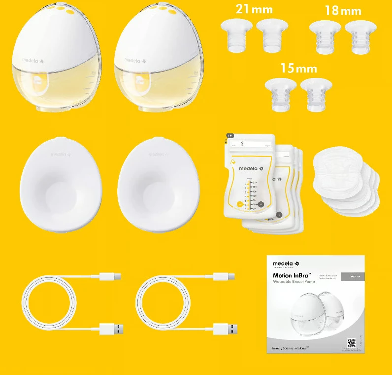 Medela nešiojamas dvigubas elektrinis pientraukis Motion InBra 101047543
