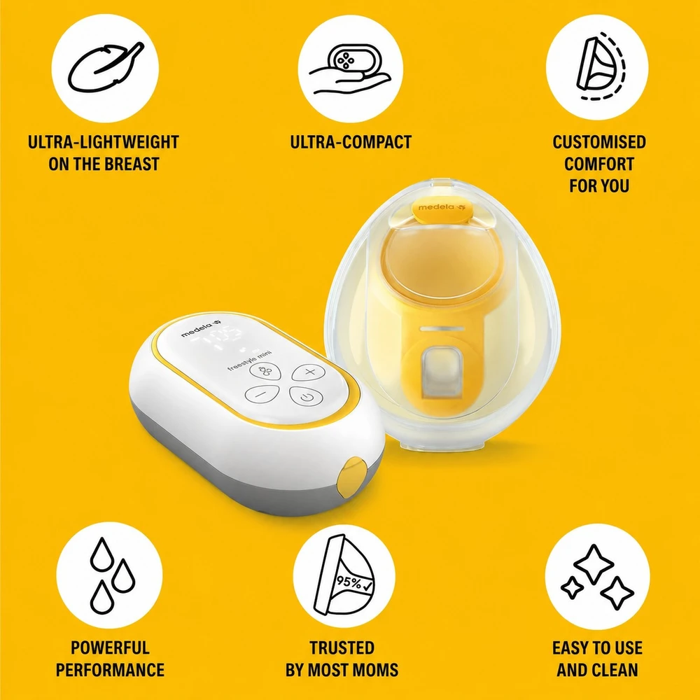 MEDELA FREESTYLE MINI PAKRAUNAMAS ELEKTRINIS PIENTRAUKIS, HANDS-FREE