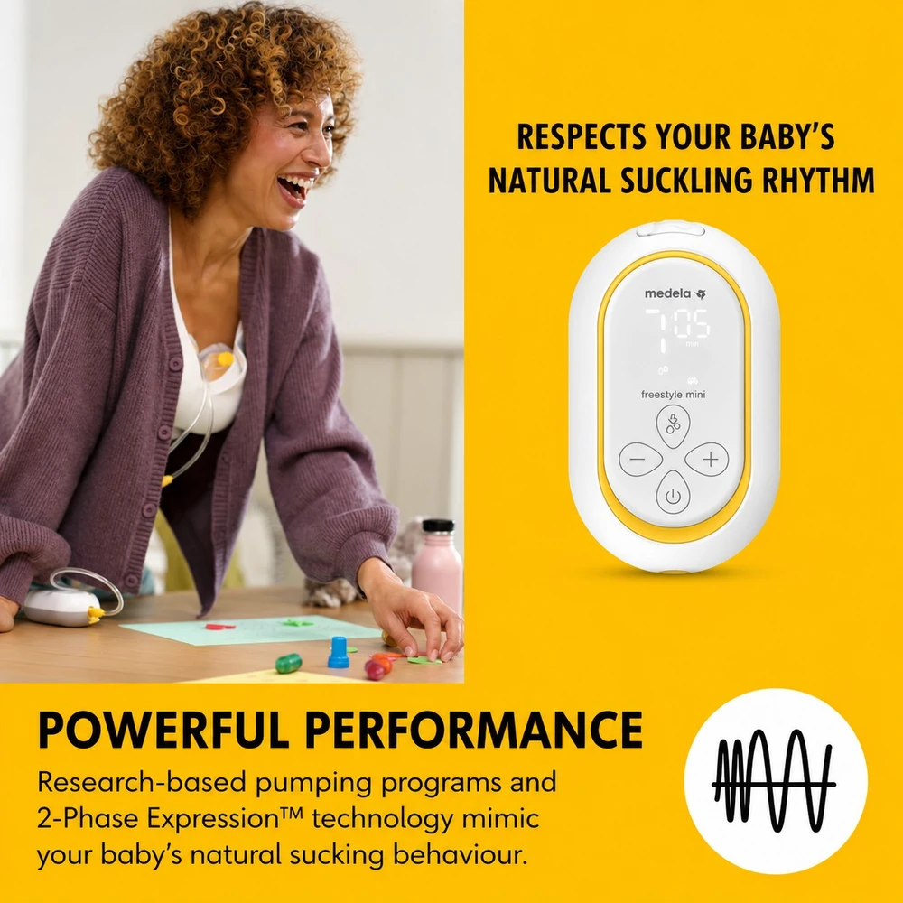 MEDELA FREESTYLE MINI PAKRAUNAMAS ELEKTRINIS PIENTRAUKIS, HANDS-FREE