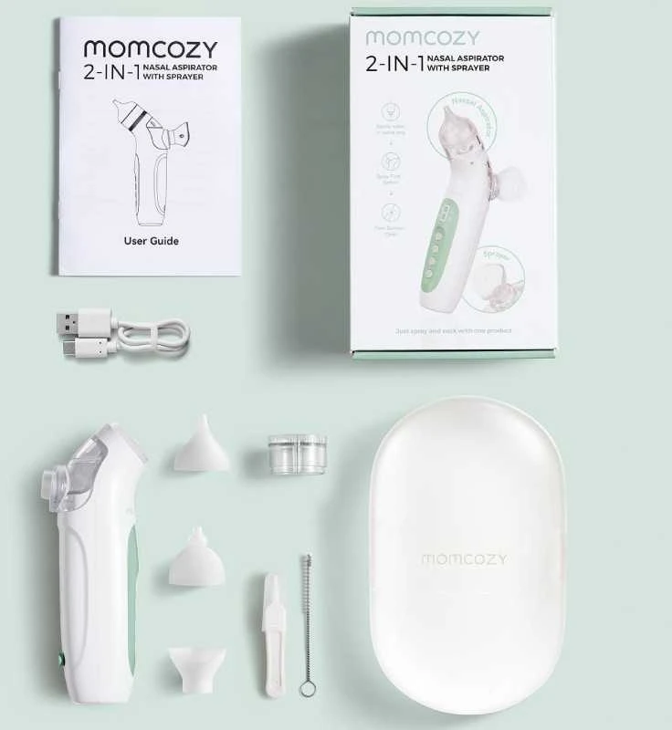 MOMCOZY 2IN1 ELEKTRINIS NOSIES ASPIRATORIUS SU PURKŠTUKU BREEZYCLEAR