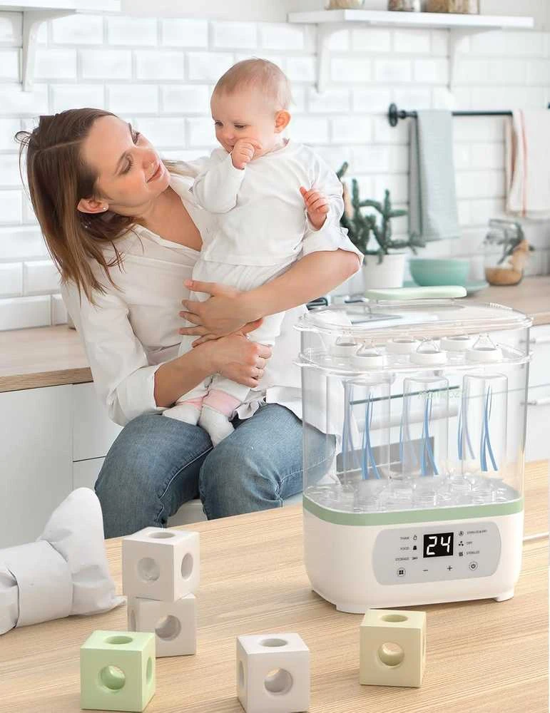 Elektrinis garų buteliukų sterilizatorius kūdikiams Momcozy 8-in-1