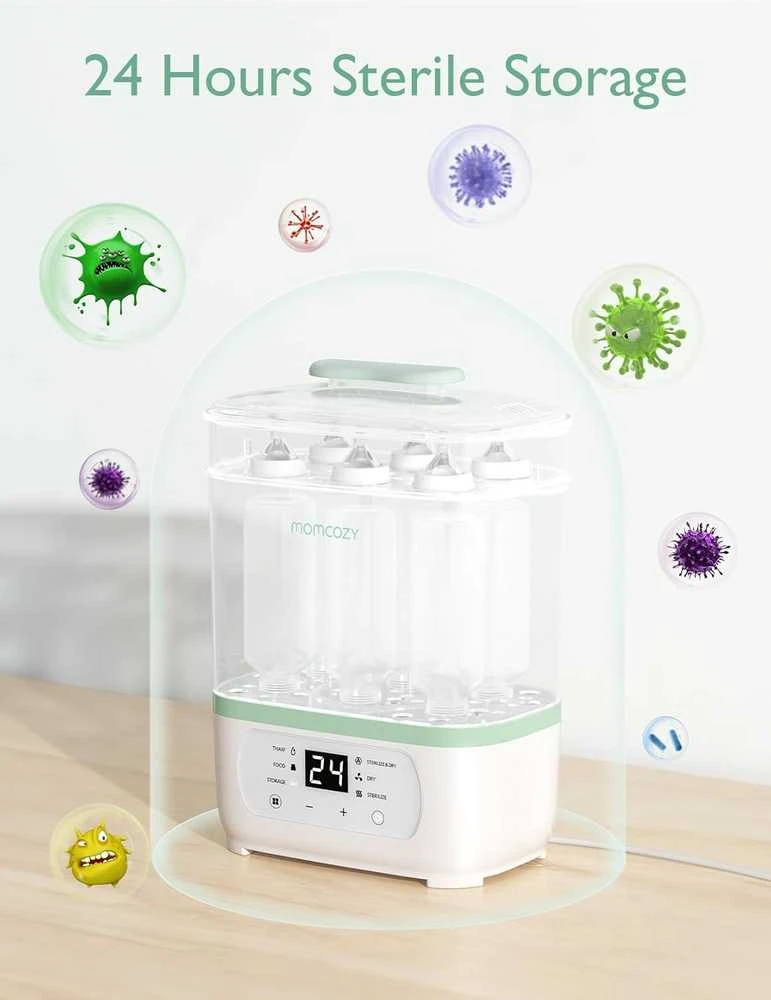 Elektrinis garų buteliukų sterilizatorius kūdikiams Momcozy 8-in-1