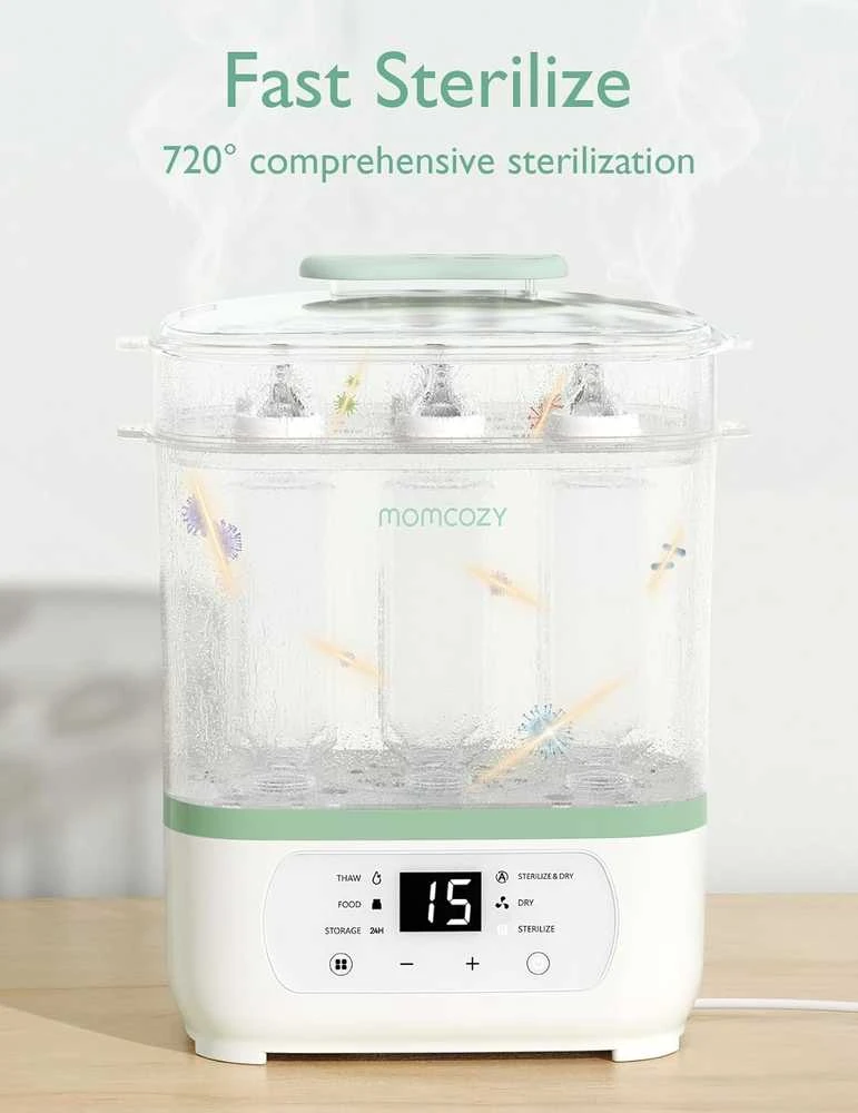 Elektrinis garų buteliukų sterilizatorius kūdikiams Momcozy 8-in-1