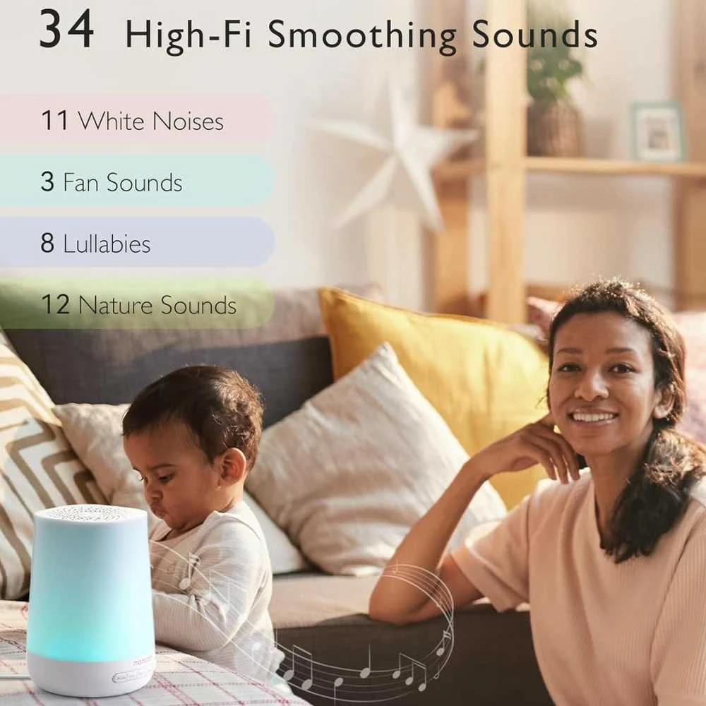 Momcozy baltojo triukšmo aparatas - šviestuvas