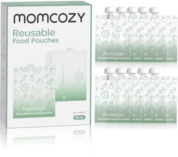 MOMCOZY DAUGKARTINIAI KŪDIKIŲ MAISTO MAIŠELIAI, 150 ML, 10 VNT.