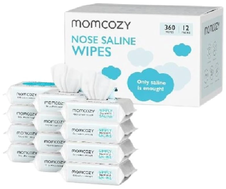 MOMCOZY DRĖGNOS SERVETĖLĖS SU DRUSKOS TIRPALU, 12 PAKUOČIŲ PO 30 VNT.