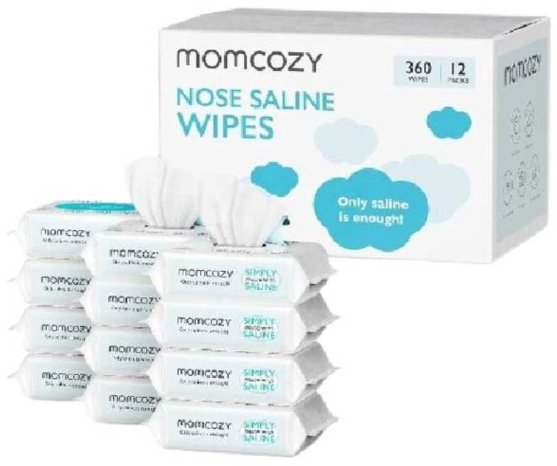MOMCOZY DRĖGNOS SERVETĖLĖS SU DRUSKOS TIRPALU, 12 PAKUOČIŲ PO 30 VNT.