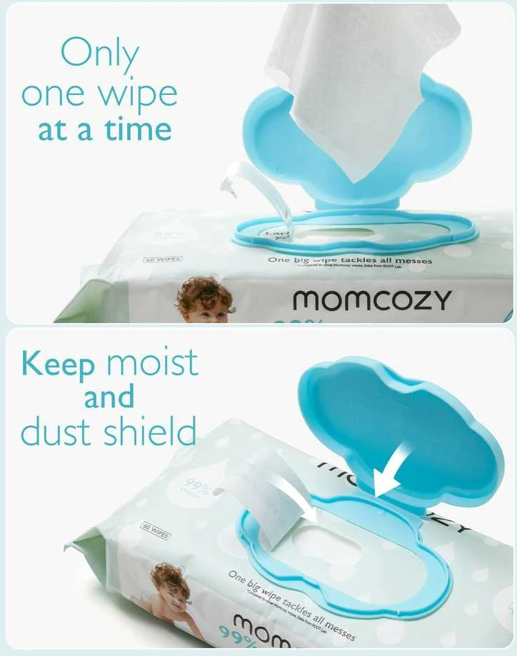 MOMCOZY DRĖGNOS SERVETĖLĖS XL DYDŽIO, 4 PAKUOTĖS PO 60 VNT.