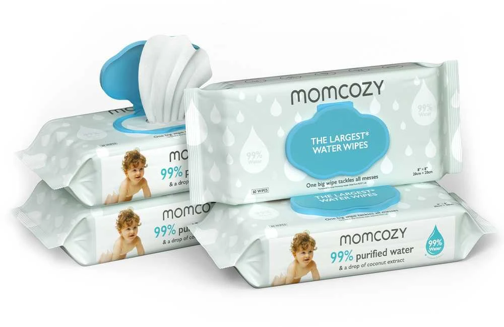 MOMCOZY DRĖGNOS SERVETĖLĖS XL DYDŽIO, 4 PAKUOTĖS PO 60 VNT.