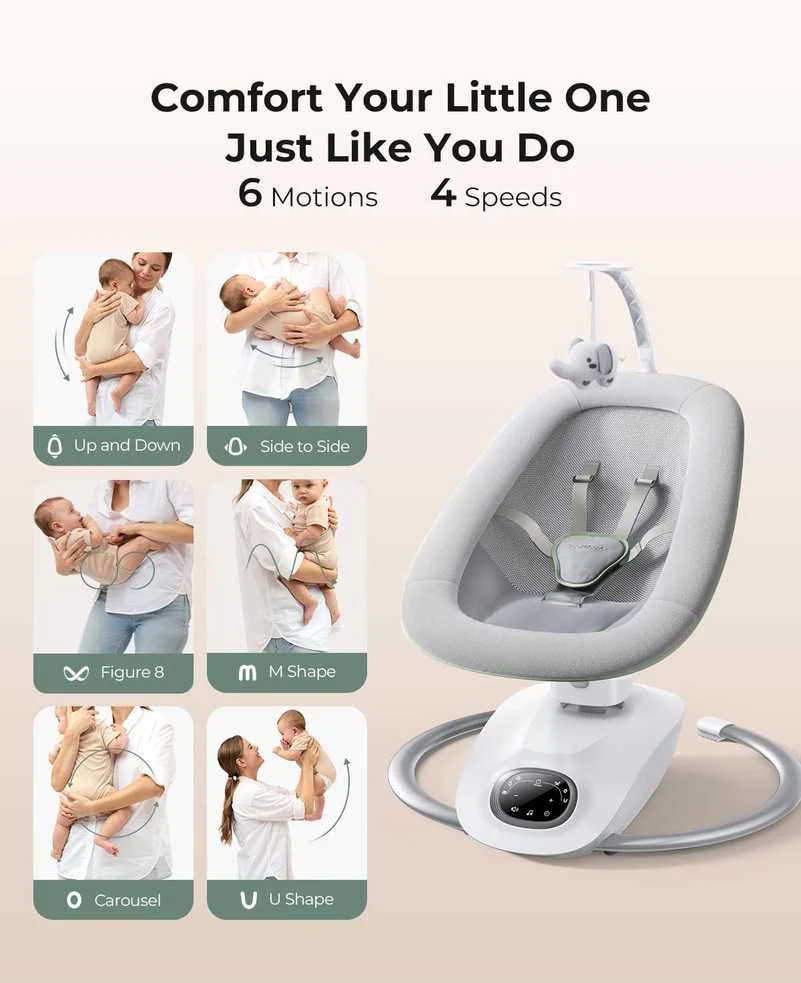 MOMCOZY ELEKTRINĖS 3D JUDĖJIMO SUPYNĖS KŪDIKIAMS COCOSWAY
